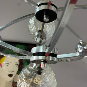 Sputnik Kronleuchter Glas Chrom