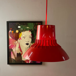 Hängelampe Solar rot Kunststoff von Svend Middelboe für Nordisk