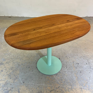 Ovaler Esstisch Teak mit neuem Tischgestell Glostrup