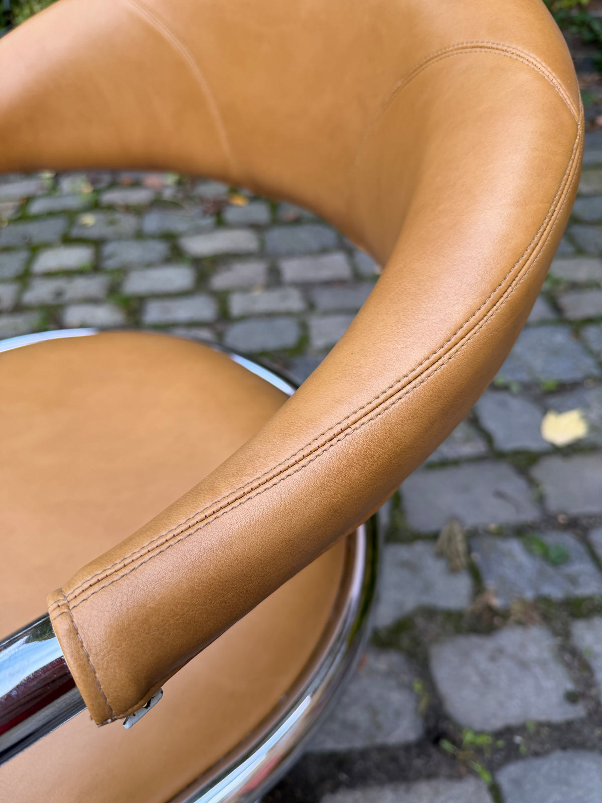 Drehstuhl Chrom Leder von Olymp