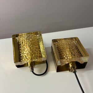 Set: 2x Wandlampe Kalmarlampet 17205 gold Messing Glas von Vitrika
