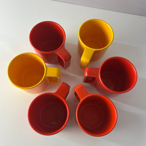Set: 6x Tasse gelb rot orange von Rosti Mepal