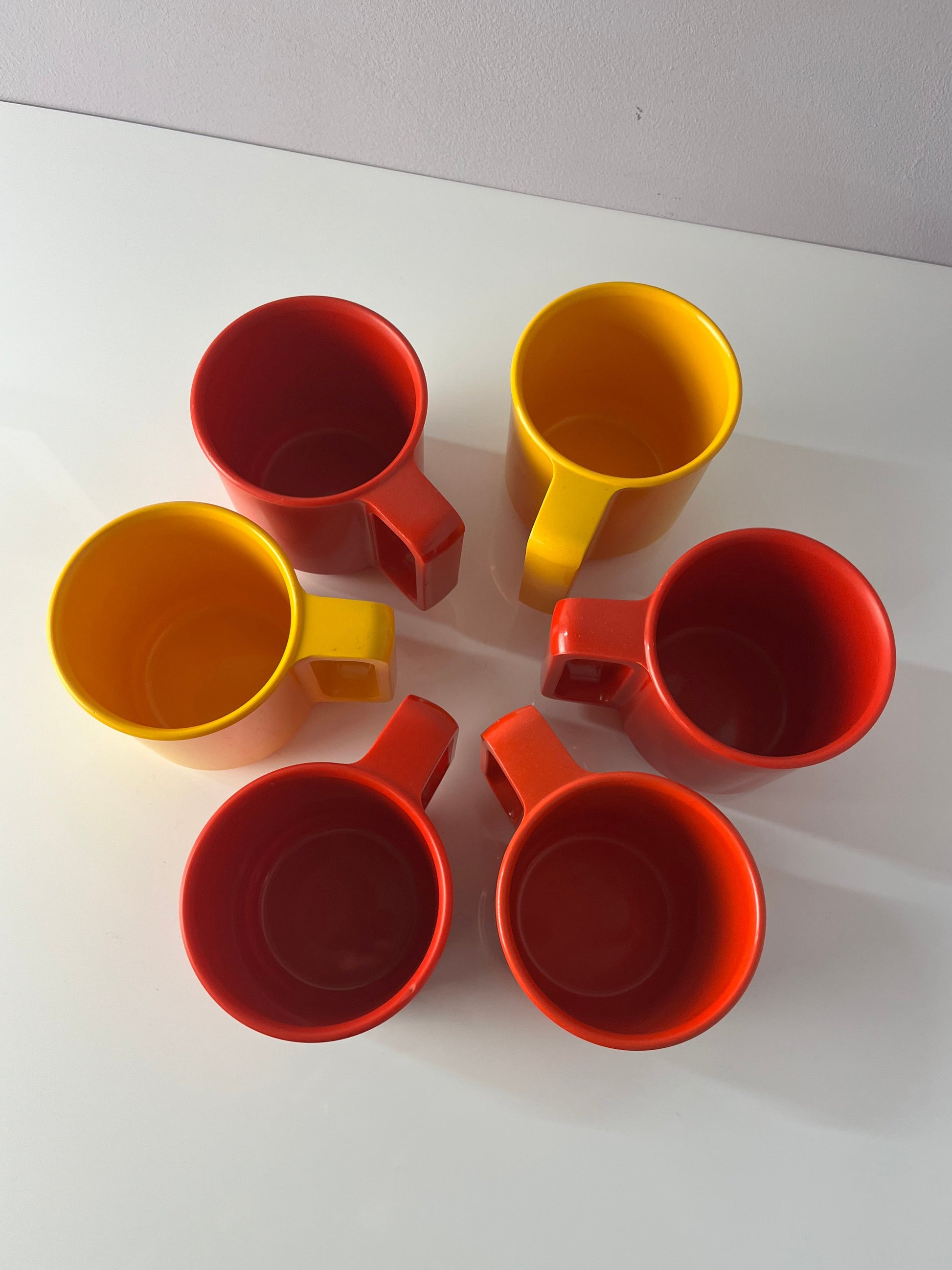 Set: 6x Tasse gelb rot orange von Rosti Mepal