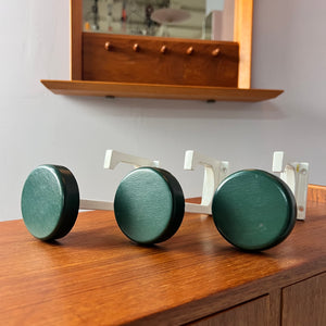 Set: 3x Kleiderhaken grün weiß