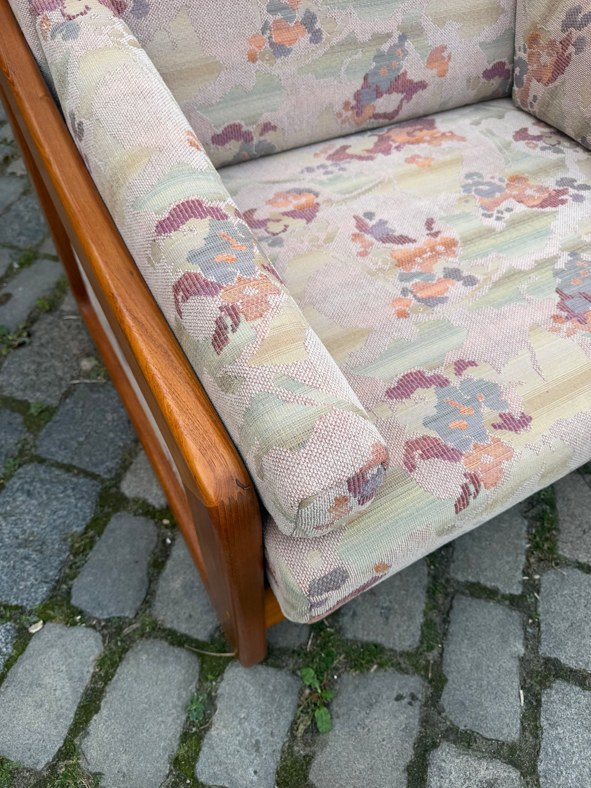Schlafsessel / Gästebett Teak Textilstoff aus Dänemark