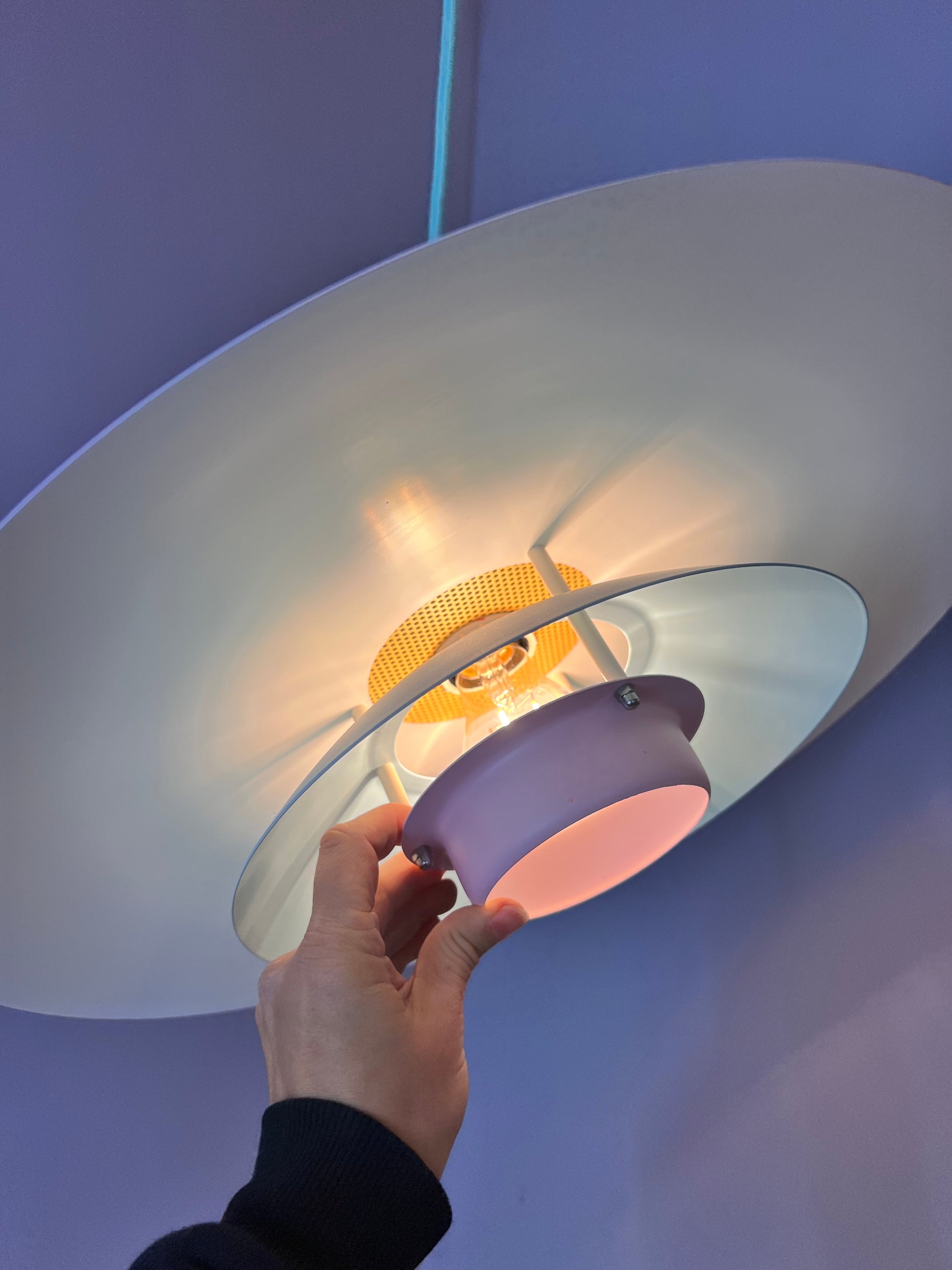 Lamellenlampe neu lackiert rosa mint