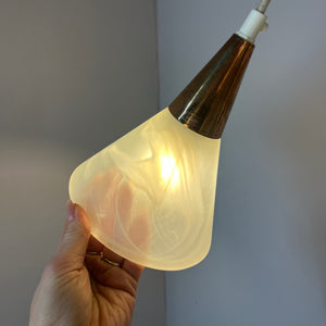 Hängelampe marmoriertes Glas Kupfer