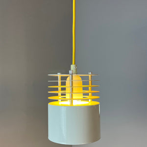 Hängelampe neu lackiert weiß gelb