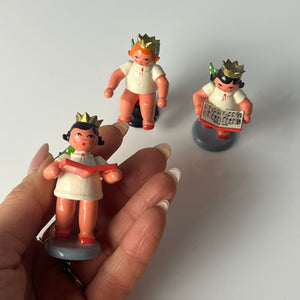 Set: 3x Engelmusikanten mit Krönchen von der Kunstgewerblichen Drechslerei Ellmann