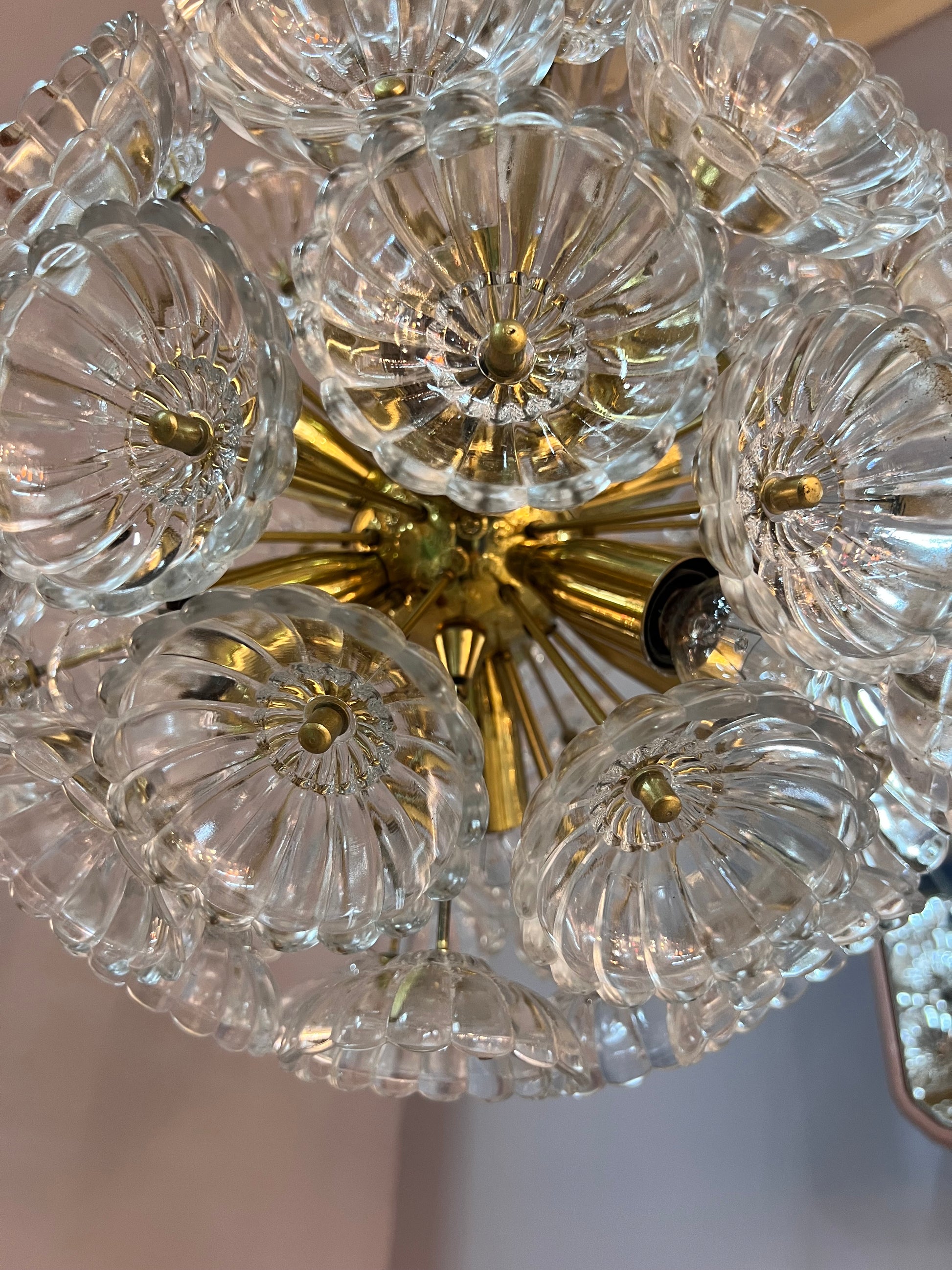 Kronleuchter "Pusteblume" von VEB Kristalleuchte Ebersbach