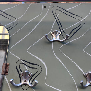 Wandgarderobe mintgrün mit Spiegel, Schrank & Schirmständer