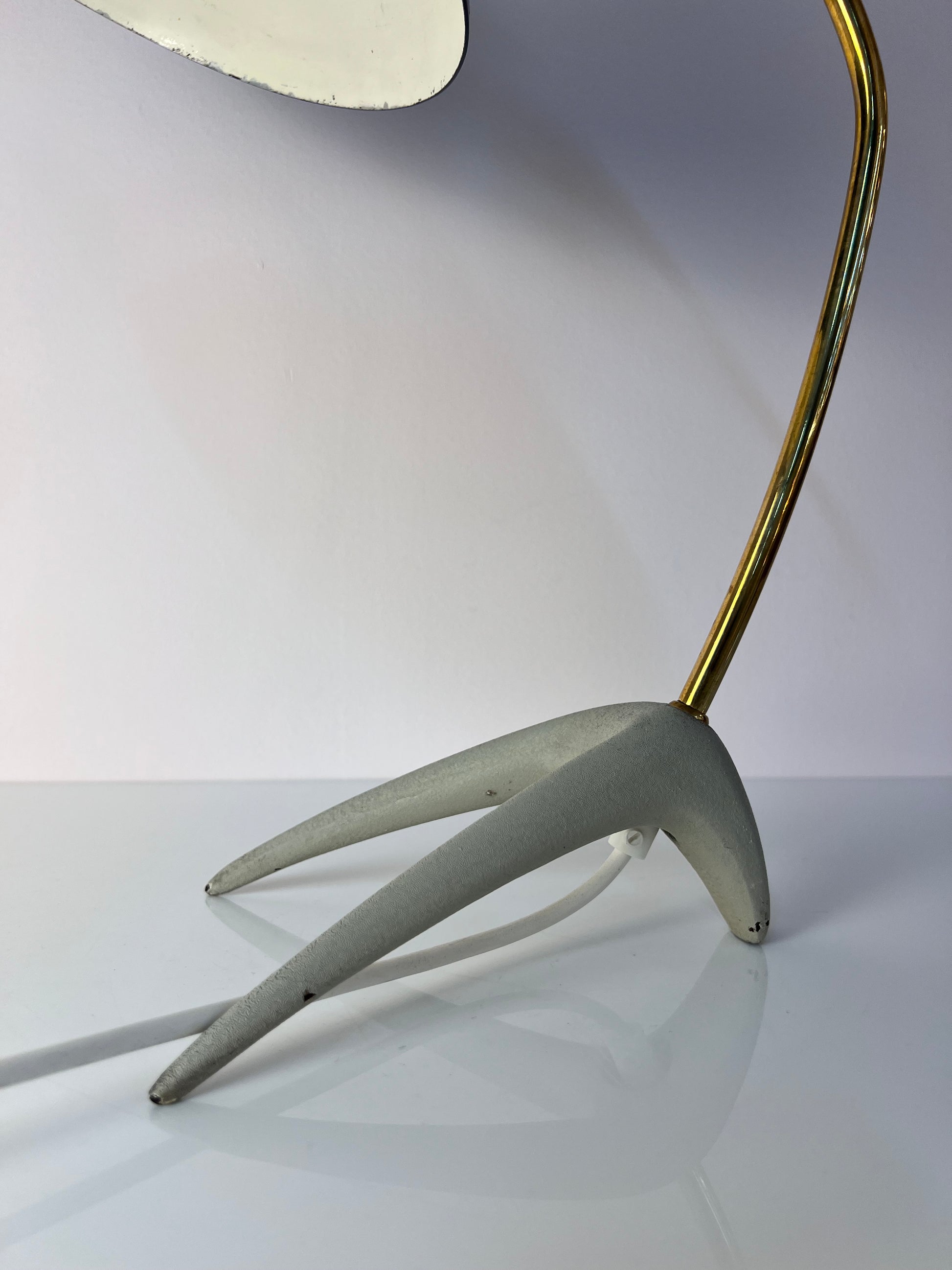 Tischlampe Krähenfuß / Diabolo schwarz weiß von Karl Heinz Kinsky für Cosack