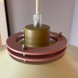 Lamellenlampe neu lackiert creme rosa braun