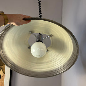 Hängelampe weiß grau Chrom handgearbeitet von Cristallux