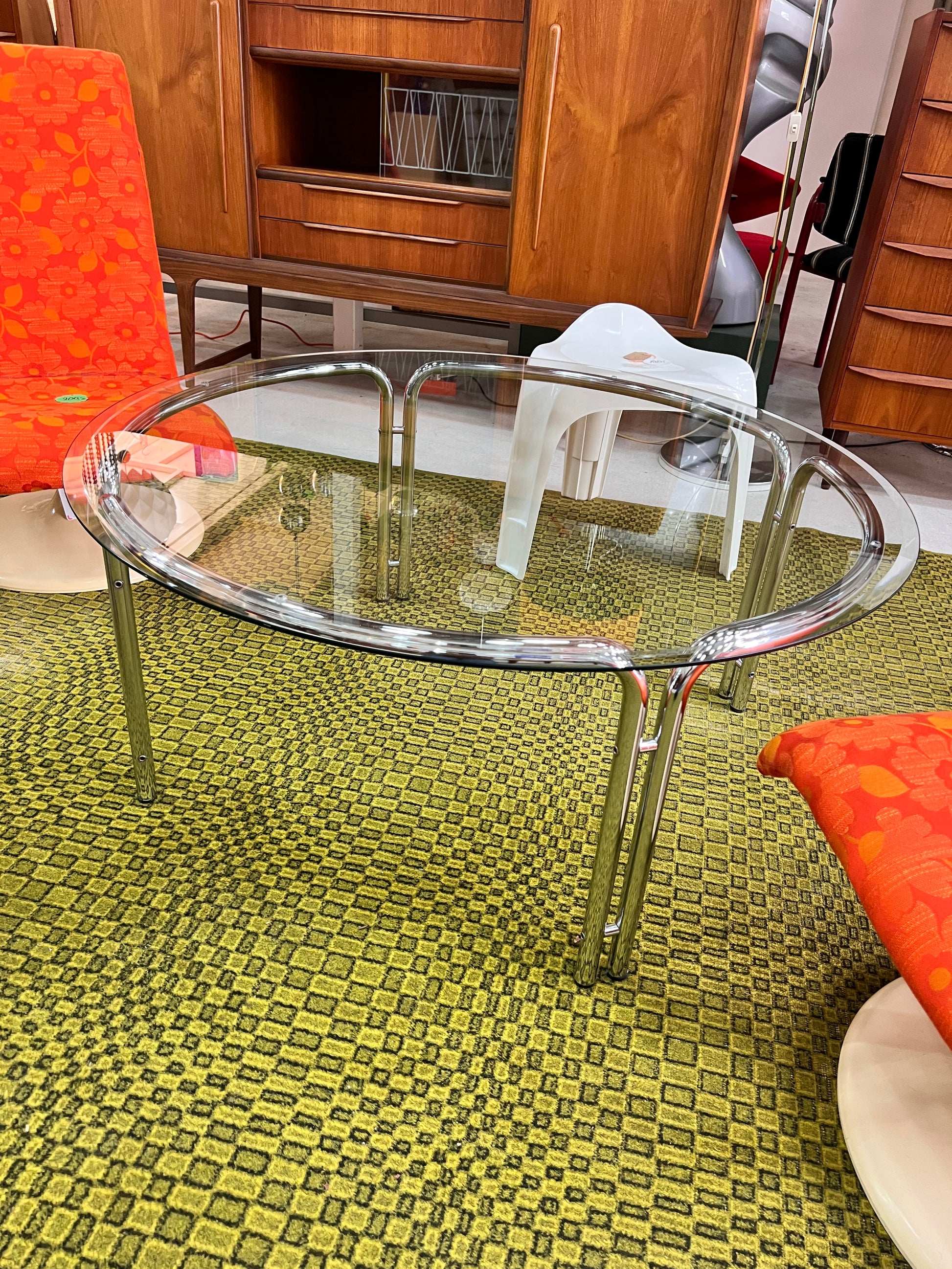 Couchtisch Glas & Chrom