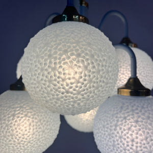 Kronleuchter hellblau/messing