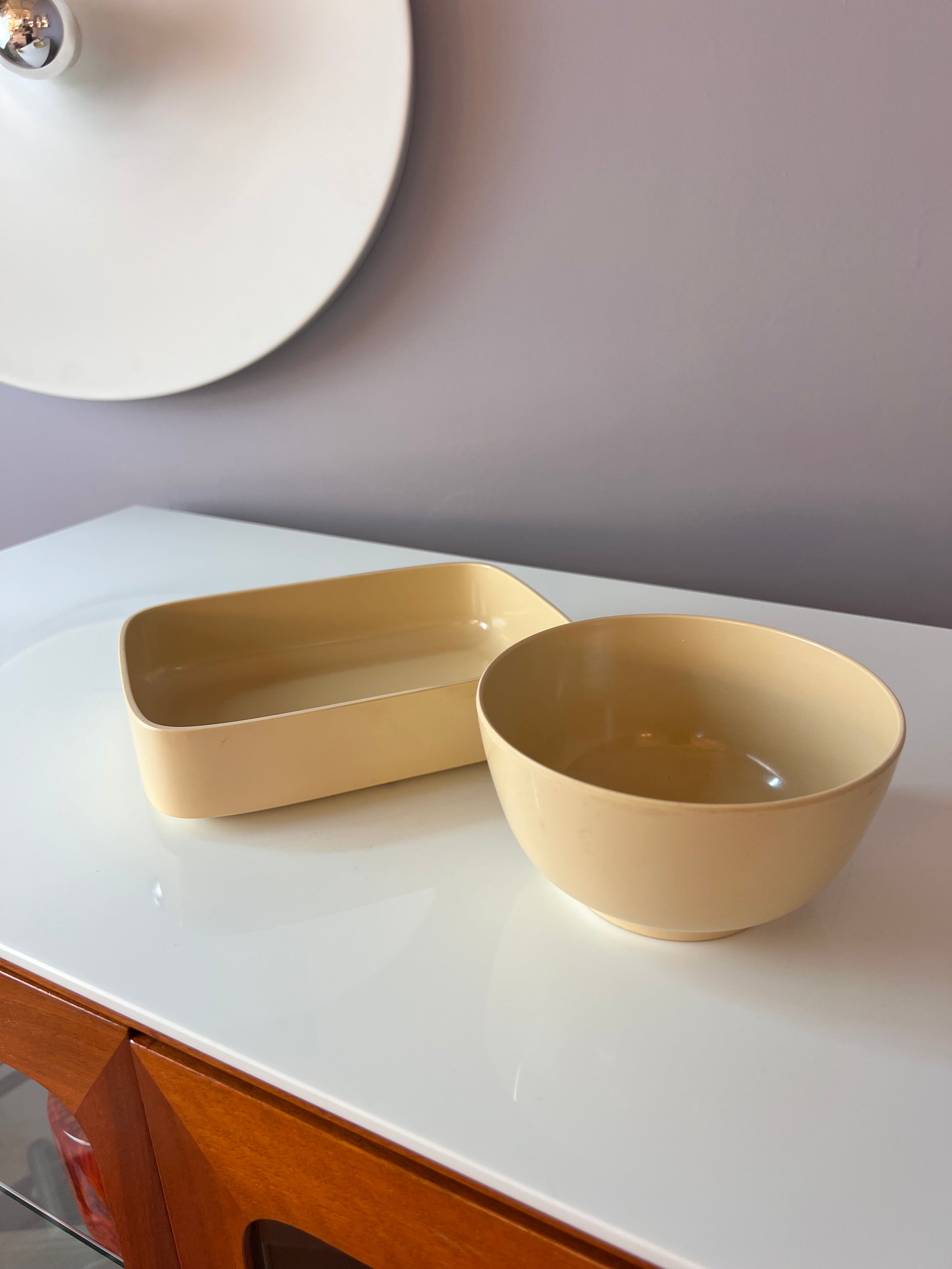 Set: 2 Schalen Mepa Service creme von Falle Uldall für Rosti