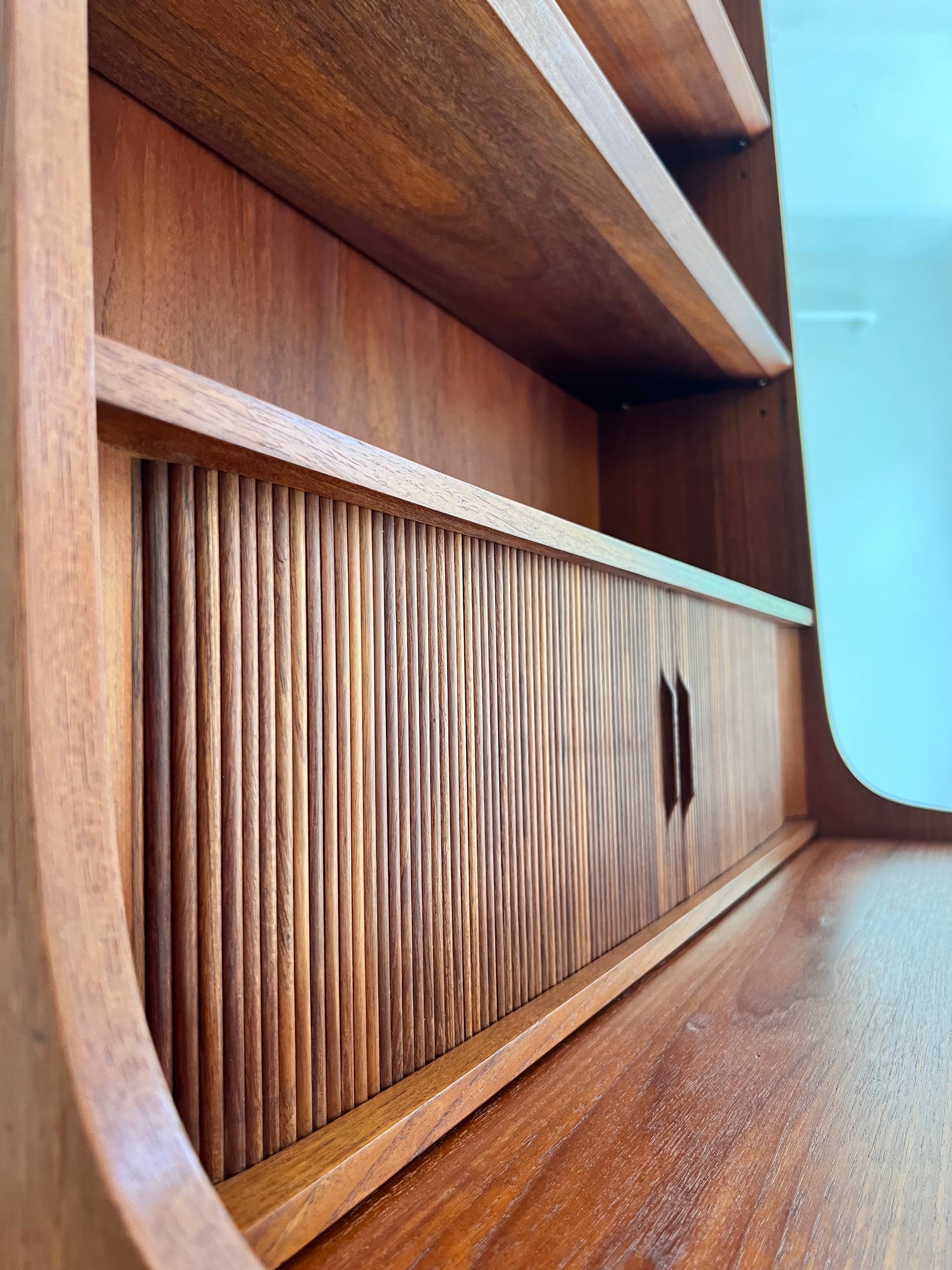 Bücherregal Teak mit Sekretär & Ausziehplatte von Johannes Sorth für Nexø