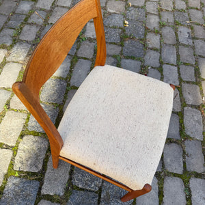 Polsterstuhl GS 600 creme Teak Wolle von Arne Wahl Iversen für Glyngøre Stolefabrik