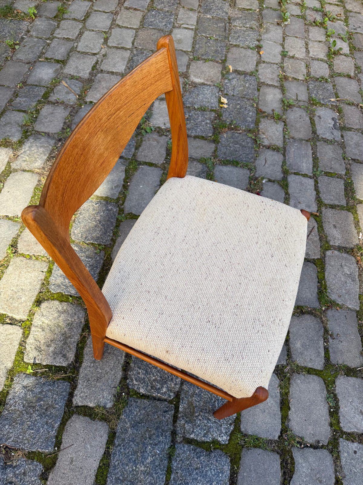 Polsterstuhl GS 600 creme Teak Wolle von Arne Wahl Iversen für Glyngøre Stolefabrik
