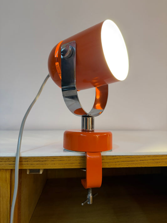 Klemmlampe / Wandlampe Combi Lux orange Chrom von Stanislav Indra für Lidokov Boskovice