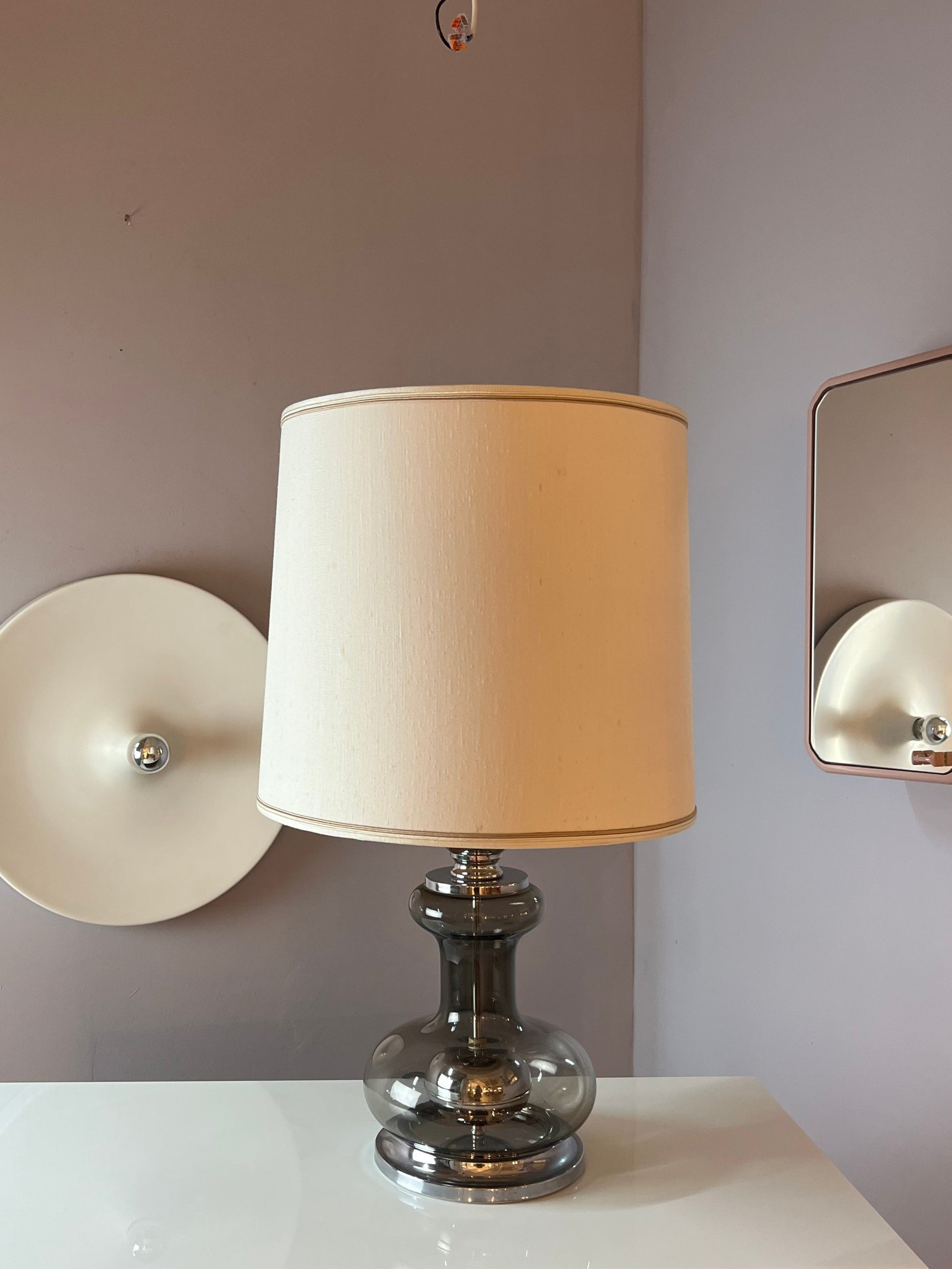 Tischlampe Rauchglas