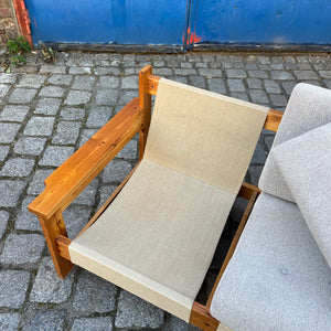 2-Sitzer Sofa beige grau Safari Style