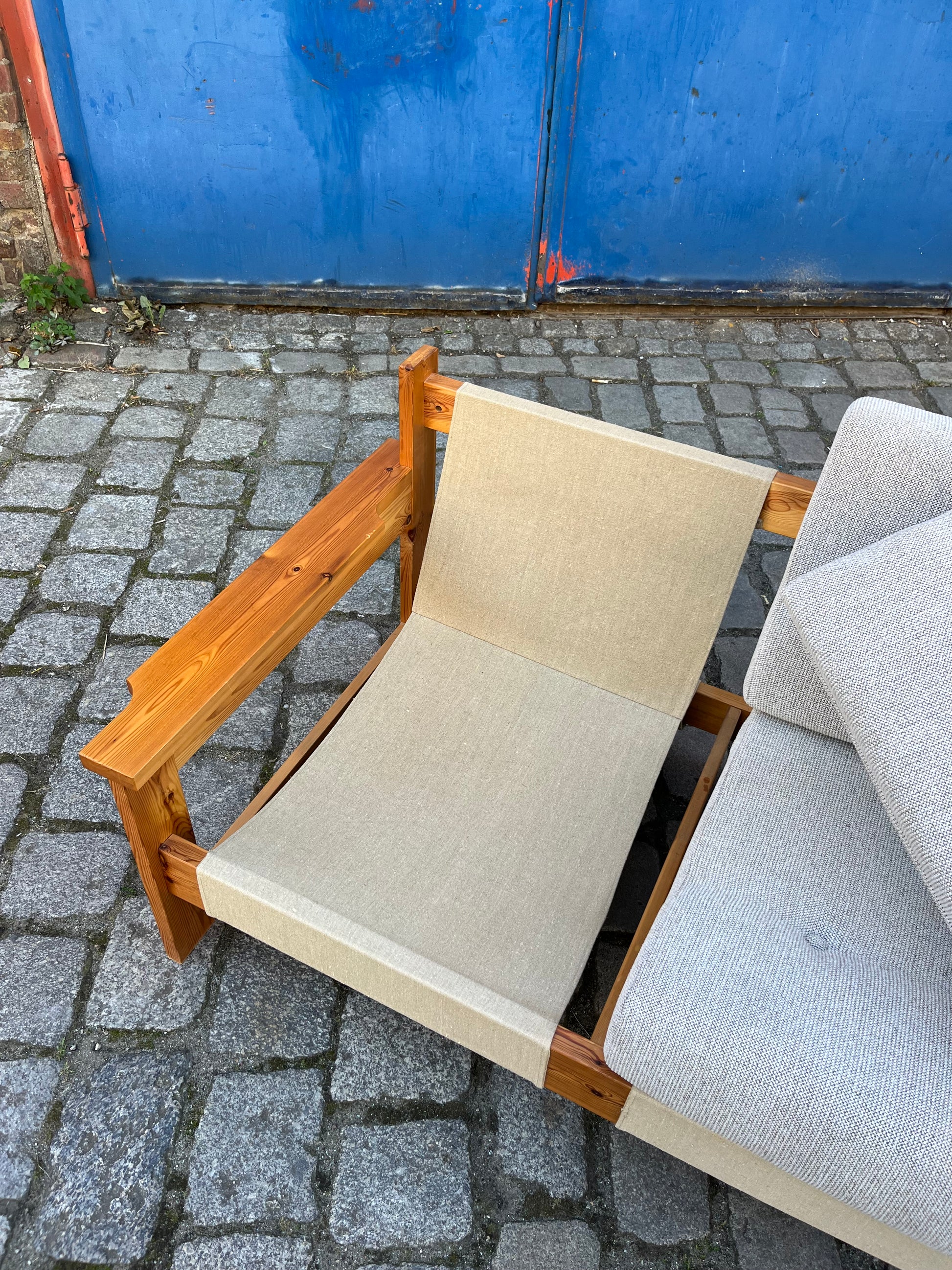 2-Sitzer Sofa beige grau Safari Style