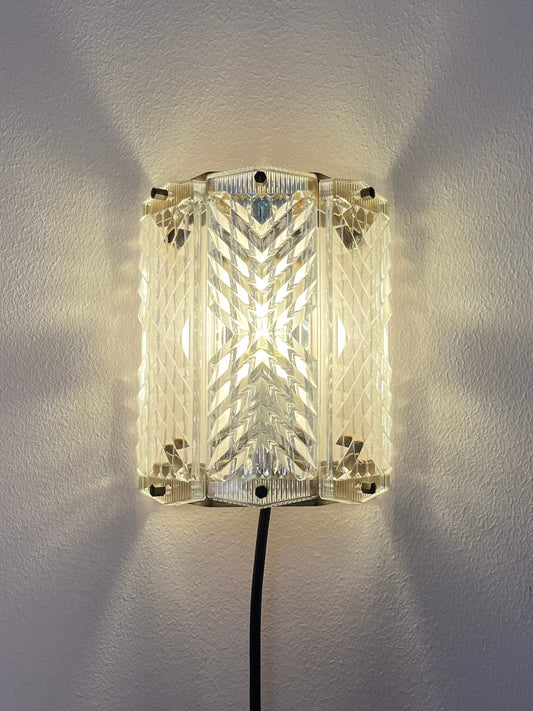 Wandlampe Messing & Glas von Wiktor Berndt für Flygsfors