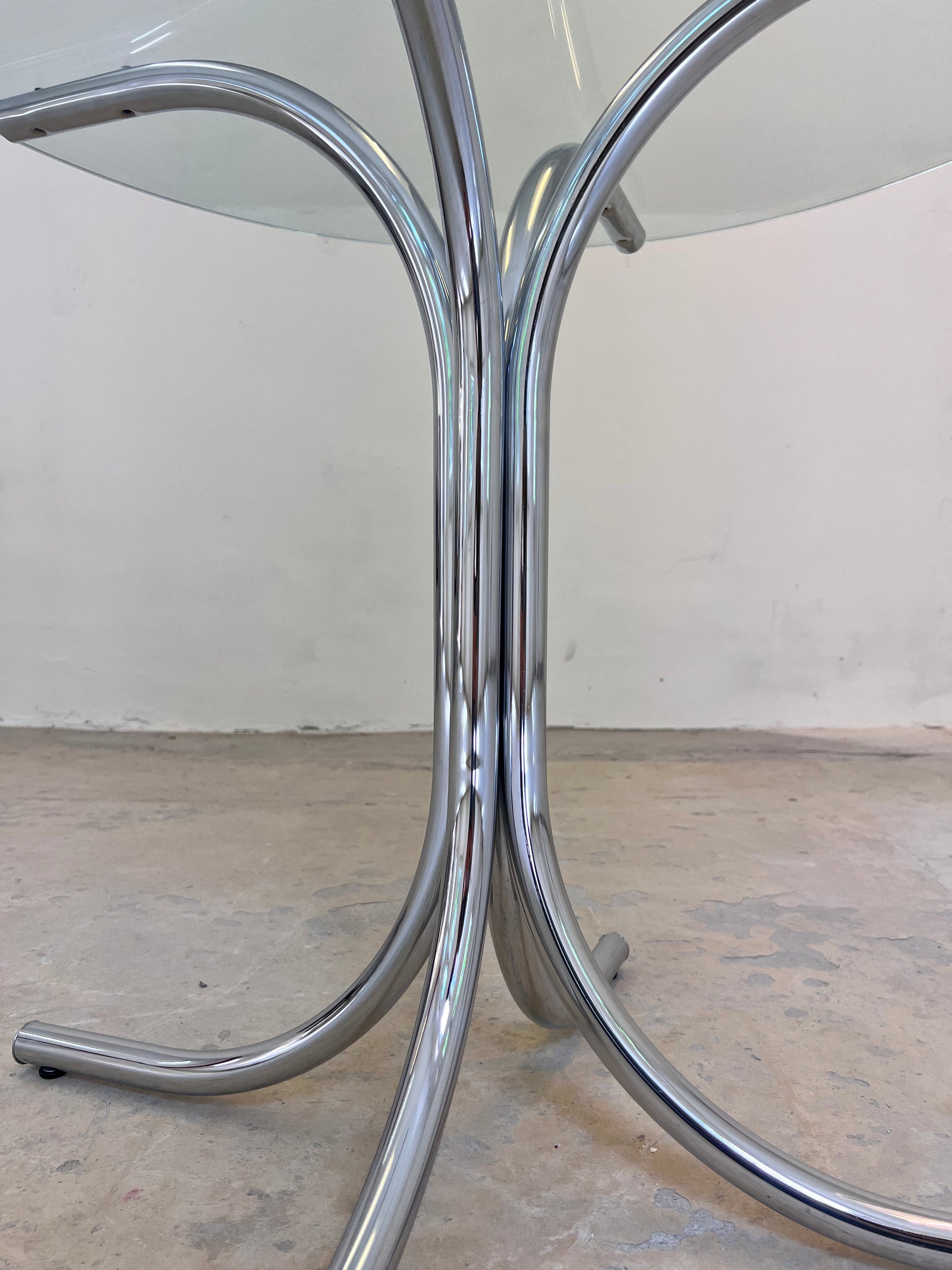 Runder Esstisch Glas & Chrom