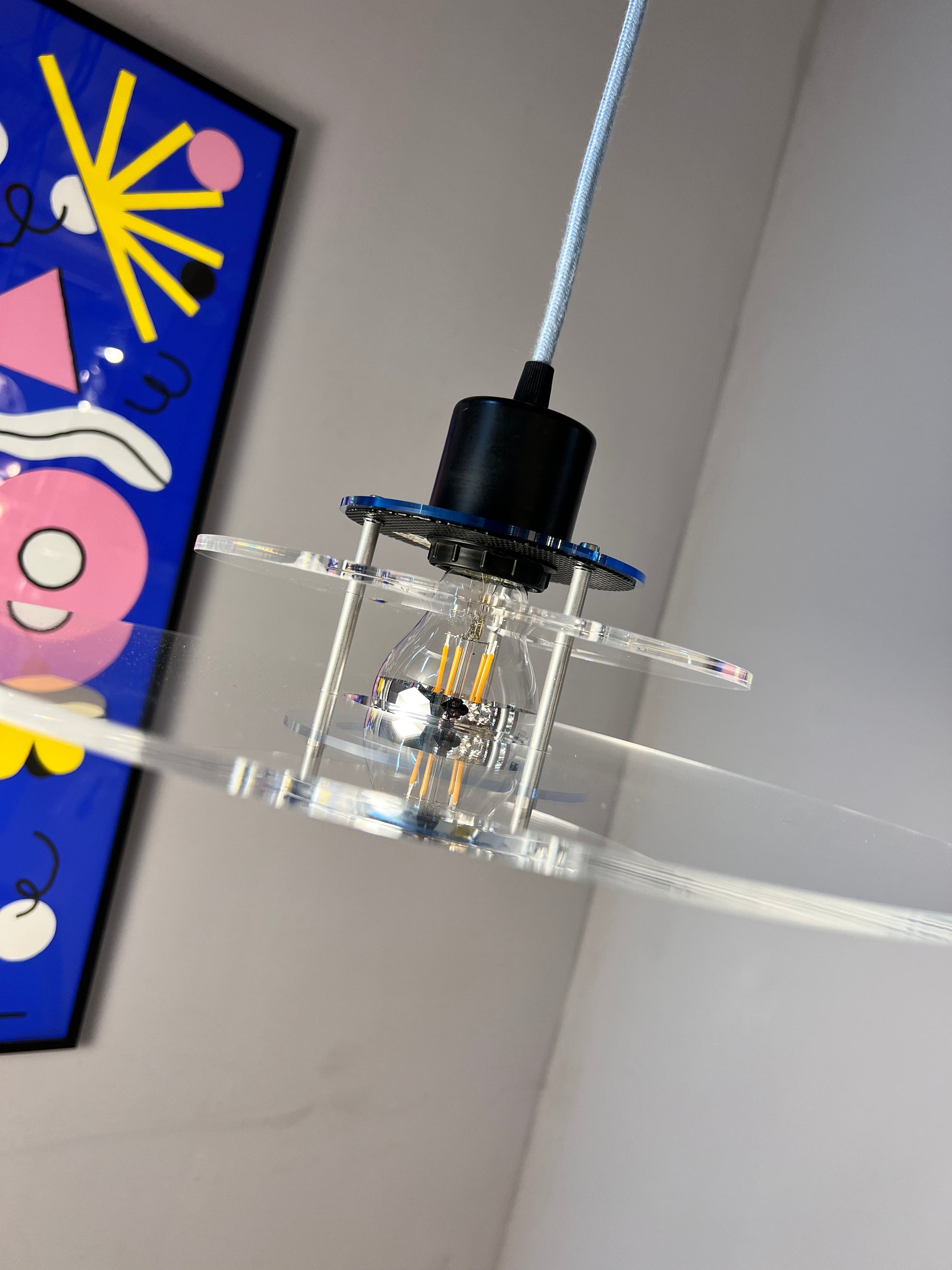 Lamellenlampe „Space“ Plexiglas aus Dänemark