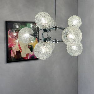 Sputnik Kronleuchter Glas Chrom