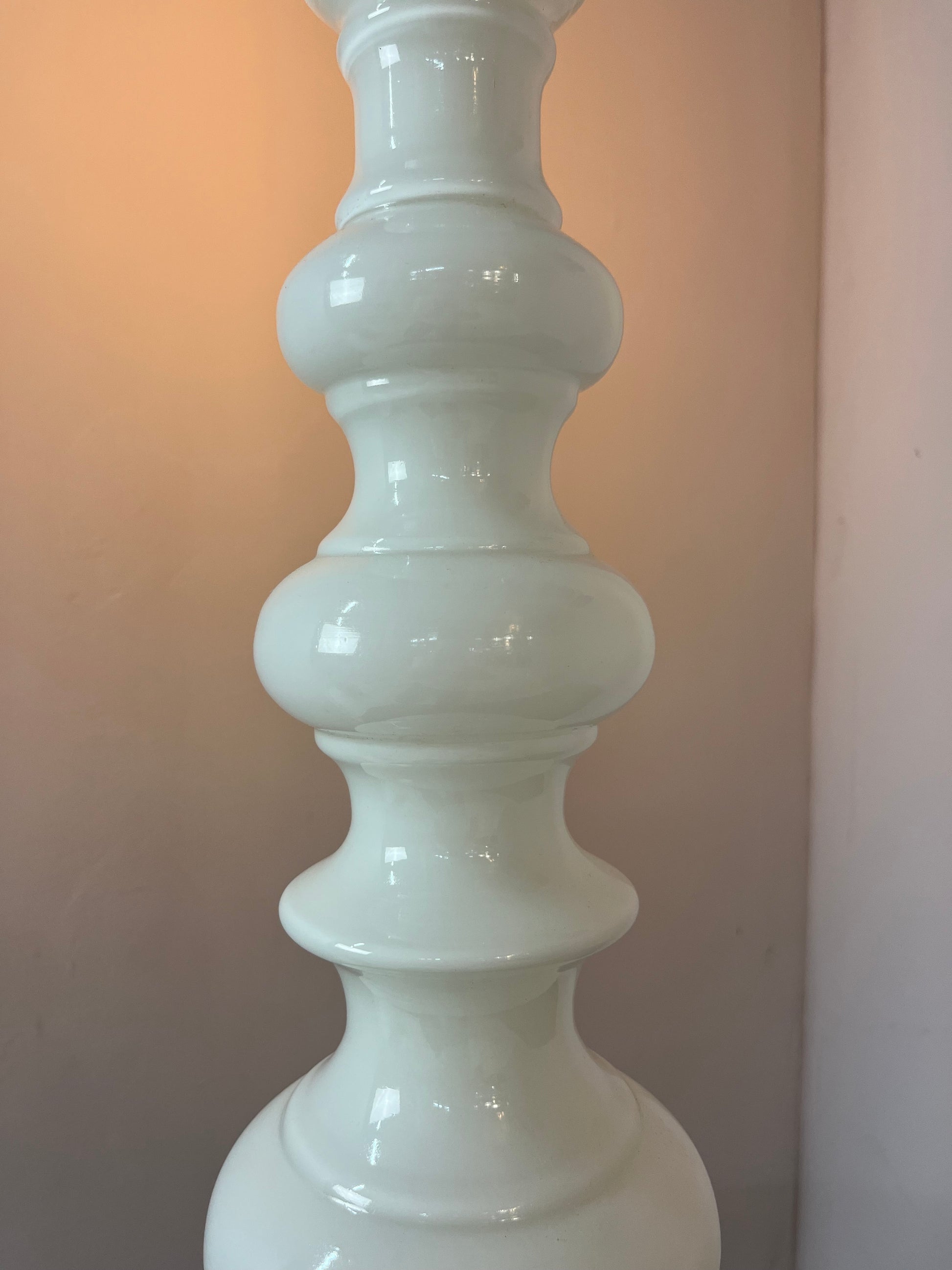 Tischlampe weiß Glas aus Dänemark