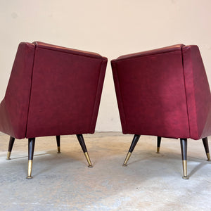 Sessel rot Kunstleder aus Italien