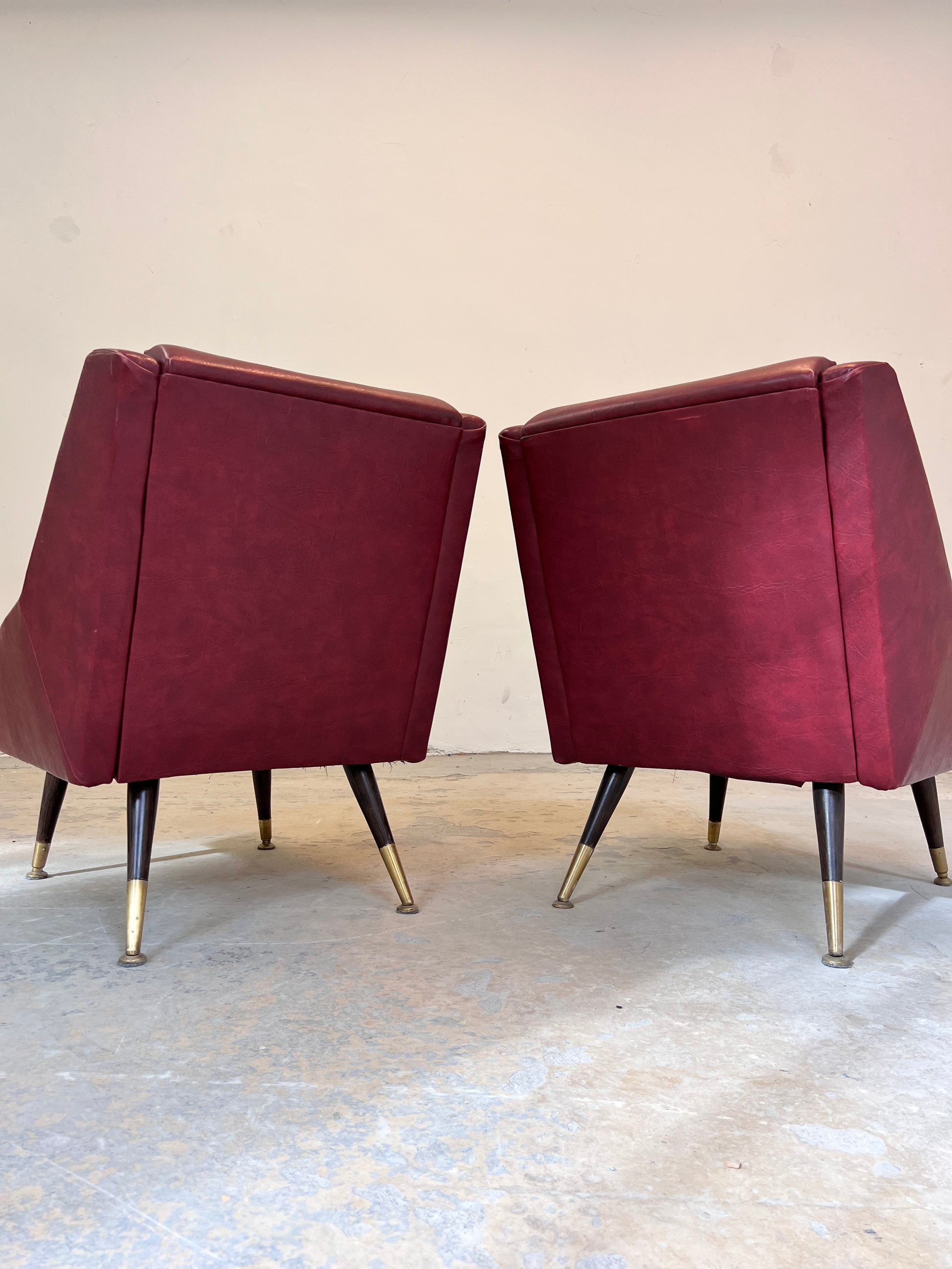Sessel rot Kunstleder aus Italien