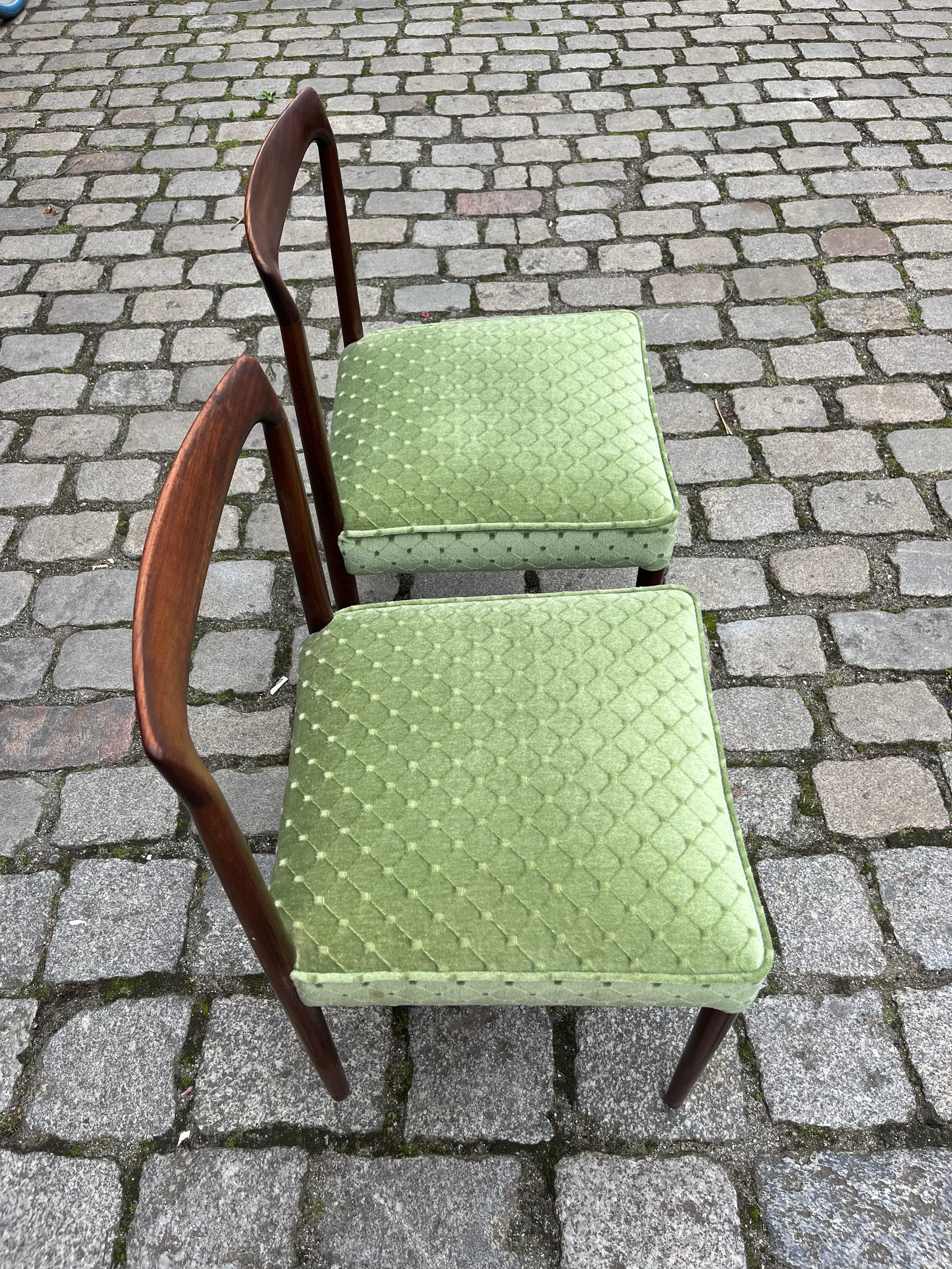 Set: 2x Stuhl grün Palisander