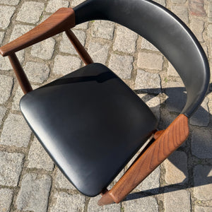 Armlehnstuhl Modell 213 Teak Leder von Thomas Harlev Model für Farstrup