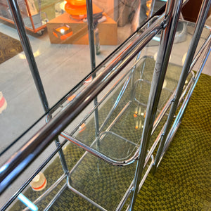 Rundes Regal / Raumteiler Chrom & Glas - Designklassiker