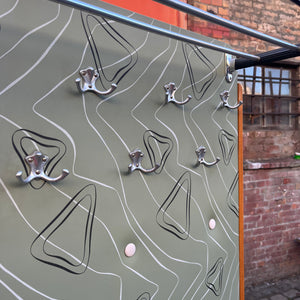 Wandgarderobe mintgrün mit Spiegel, Schrank & Schirmständer