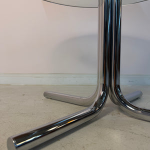 Runder Couchtisch Glas & Chrom
