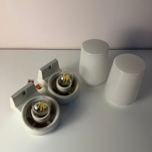 Set: 2x Wandlampe Modell 6070 weiß Sigvard Bernadotte für Ifö