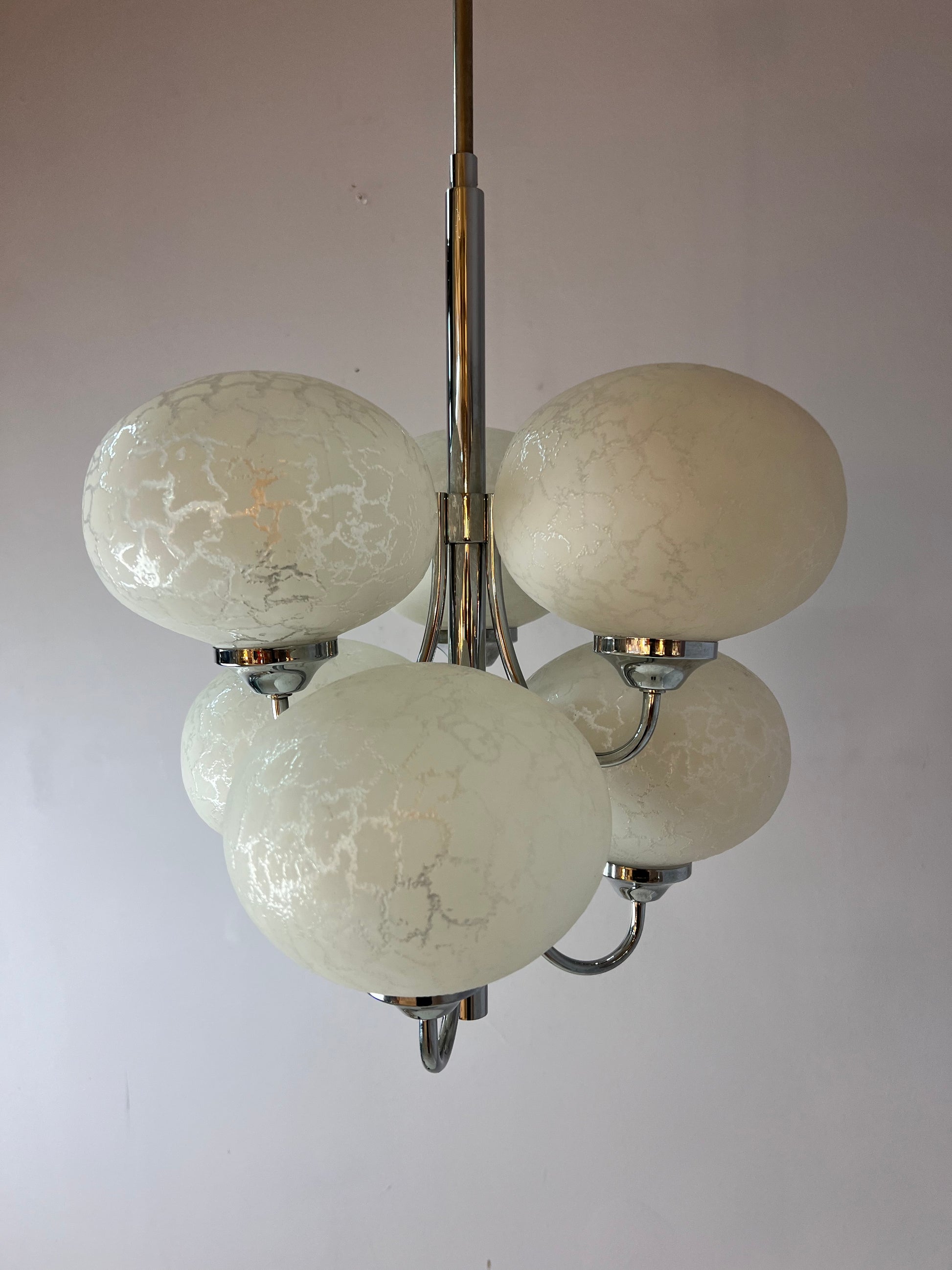 Kronleuchter mit 6 Kugeln von Richard Essig für Hustadt