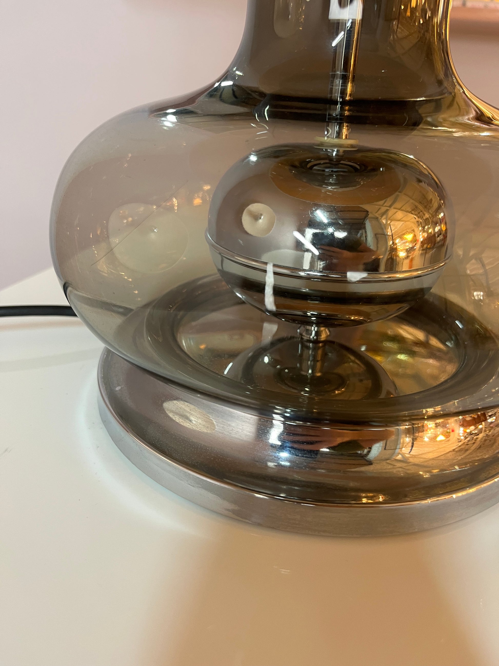 Tischlampe Rauchglas
