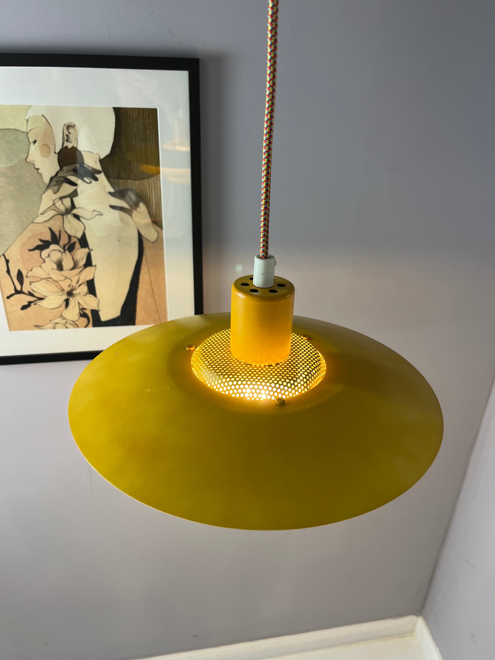 Lamellenlampe gelb aus Dänemark