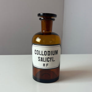 Apothekerglas Collodium Salicylic. RF braun