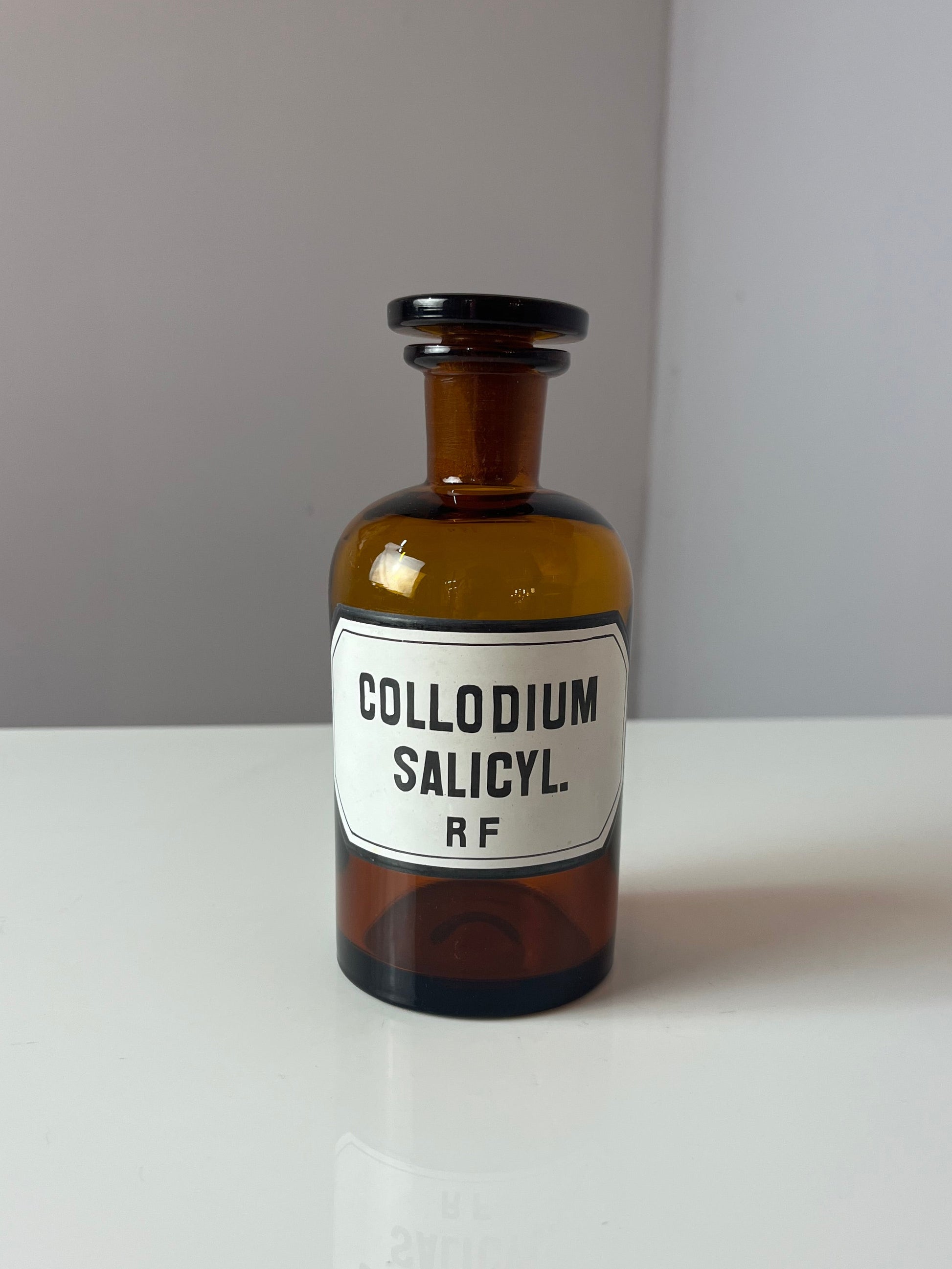 Apothekerglas Collodium Salicylic. RF braun