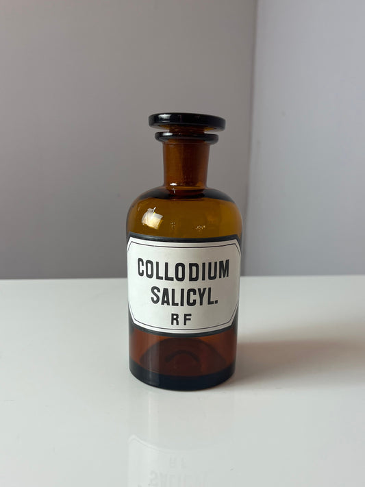 Apothekerglas Collodium Salicylic. RF braun