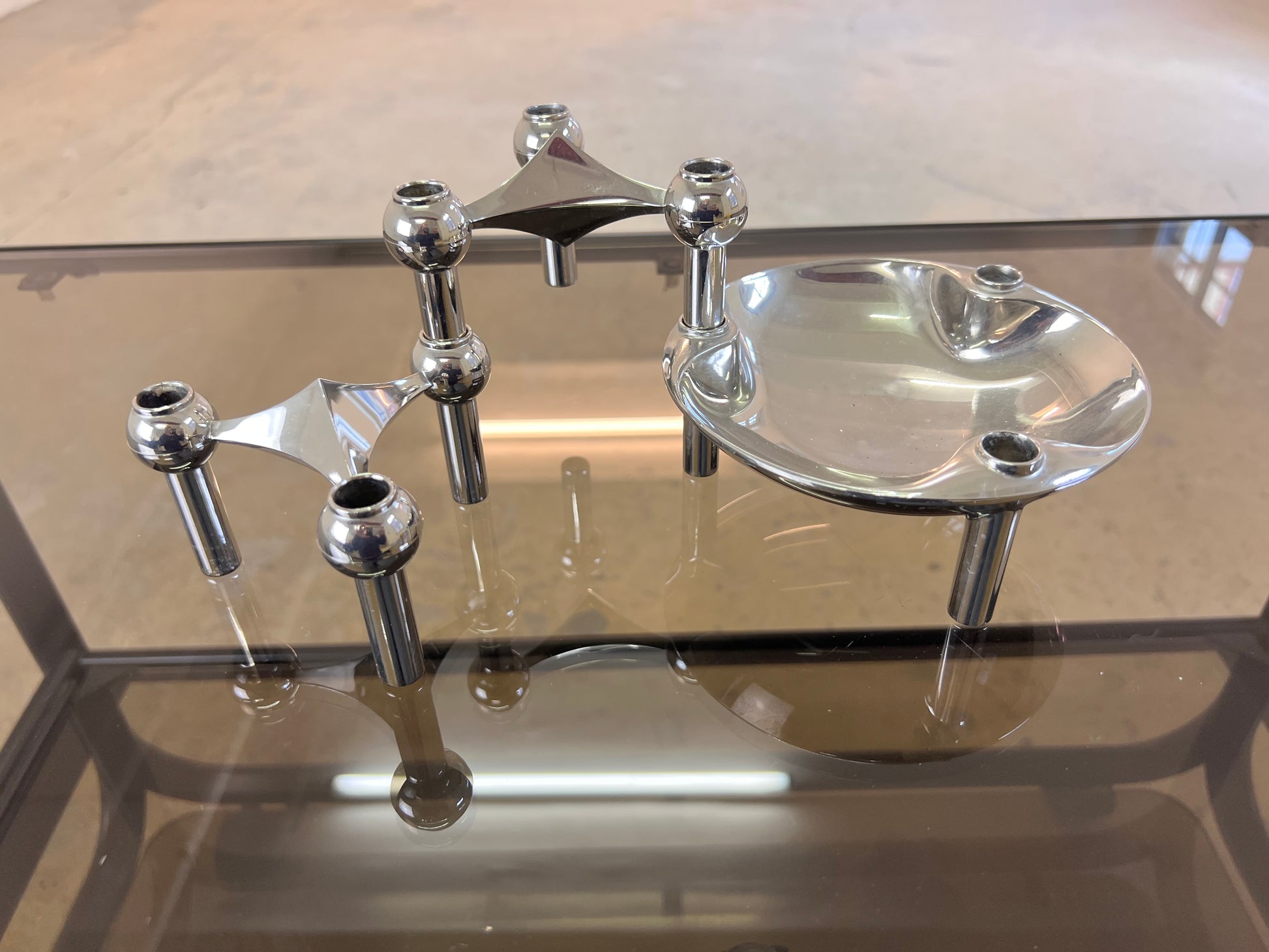 Set: 2 Kerzenständer und 1 Schale von Stoff & Nagel