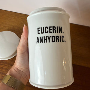 Apothekerdose Eucerin. Anhydric. weiß Porzellan - 1000 ml