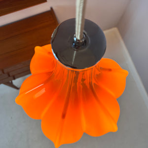 Blumenlampe orange Glas von Peill & Putzler